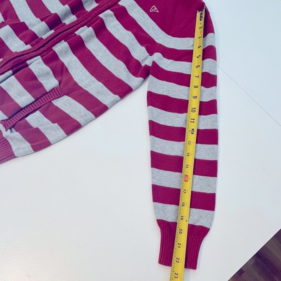 GUESS Juniors Girls Sweater Full Zip Pockets Red Gray Size L (14-16) Cotton - Picture 5 of 8